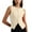Beige, variant on Women Solid Vest Plus Size Crewneck Tops For Daily Comfort Stylish Slim Fit Button Up Tops Clothes,size L