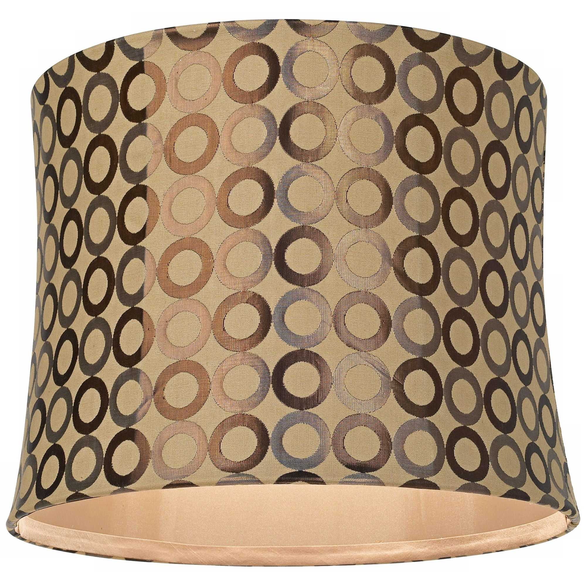 Springcrest Copper Circles Medium Drum Lamp Shade 13" Top x 14" Bottom x 11" High (Spider) Replacement with Harp and Finial