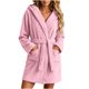 thumbnail image 2 of Neewe Robes for Women Winter Bathrobe Sashes Long Sleeves Kimono Robe Soft Sleepwear with Pockets S-XXL, 2 of 7