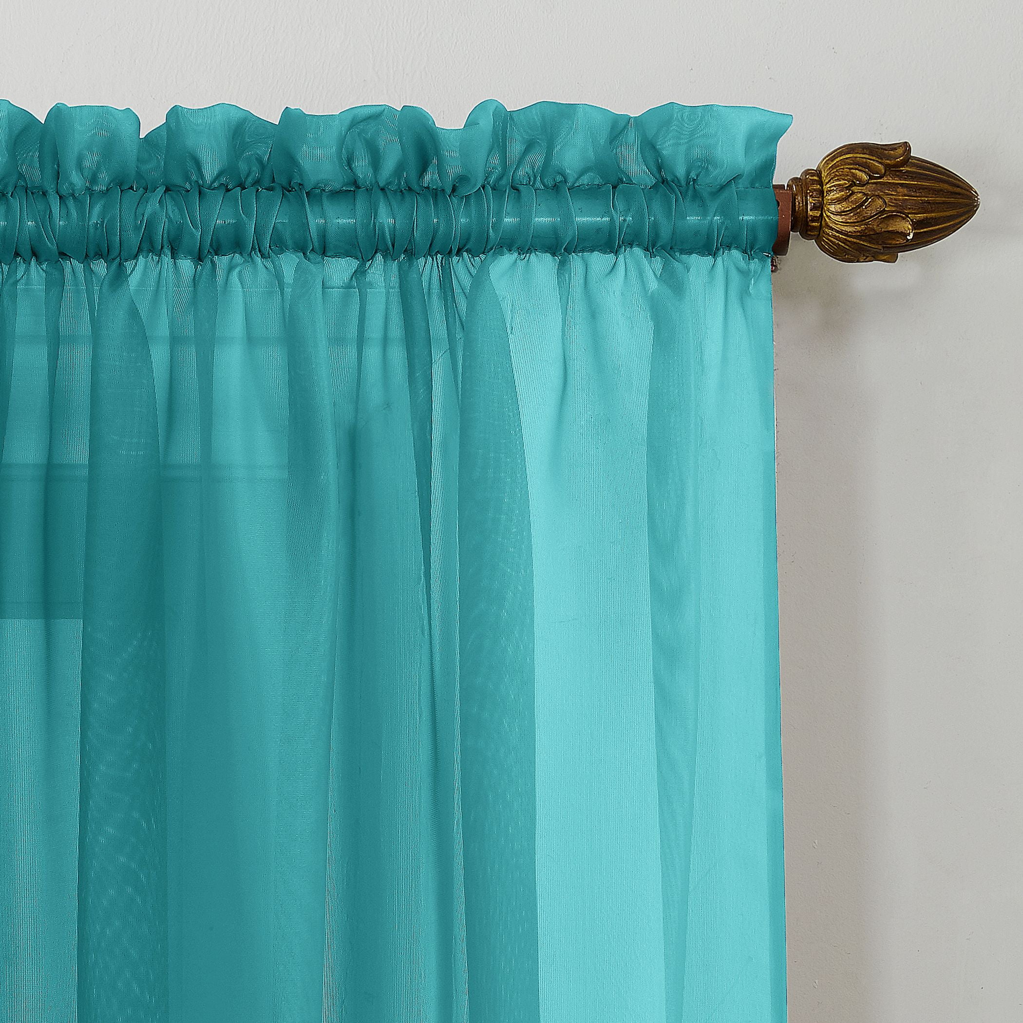 No. 918 Siren Voile Sheer Rod Pocket Curtain Single Panel, 59"x84", Sky