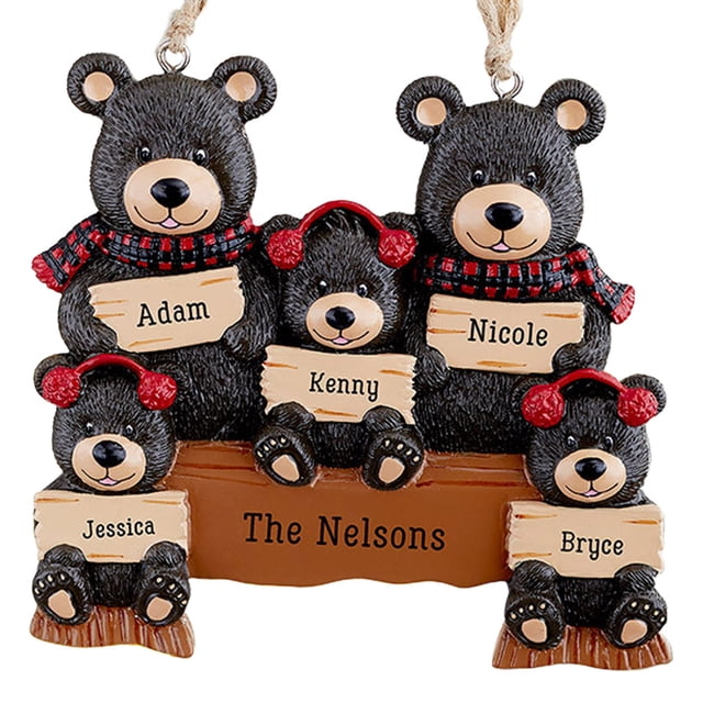 De Árbol De Navidad Diy Nombre Oso Familia Colgante Árbol De Navidad Adorno Colgante Vacaciones Decoración Del Hogar Regalo 2021 Colgante Cateissary HA040063-03