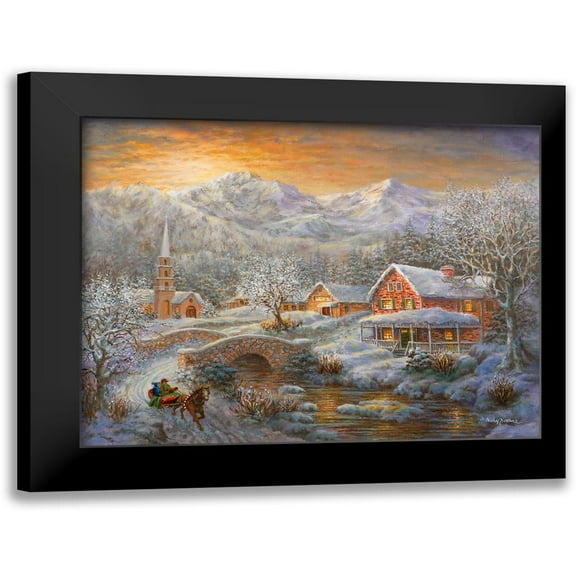 Winter Merriment 14x12 Black Modern Framed Museum Art Print Titled - Boehme, Nicky