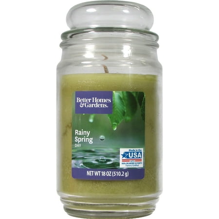 Amazon Lights Garden Candle - Better Homes & Gardens Rainy Spring Day Single-Wick 18 oz. Jar Candle