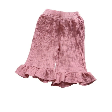 

Huvoen Workout Dance Dolphin Short Baby Child s Summer Comfort Solid Boys and Girls Baby Botton Pants Denim Flounce Cute Pants Pinks 90