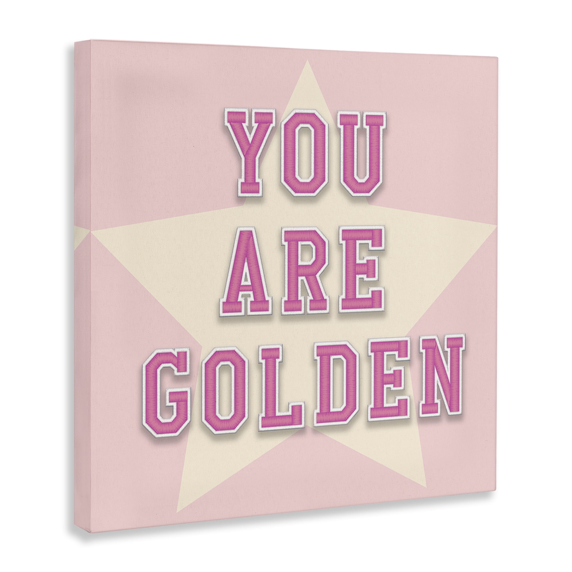 Stupell Industries You Are Golden Phrase Text & Numbers Painting Wrapped Canvas Art Print Wall Art, 24 x 24