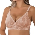 thumbnail image 3 of iHPH7 Bras Push Up No Wire Wirefree Bra with Padding Padded Bras Soft Wireless Bralette Bras for Women No Underwire Full Coverage Everyday Bralettes Beige L, 3 of 9