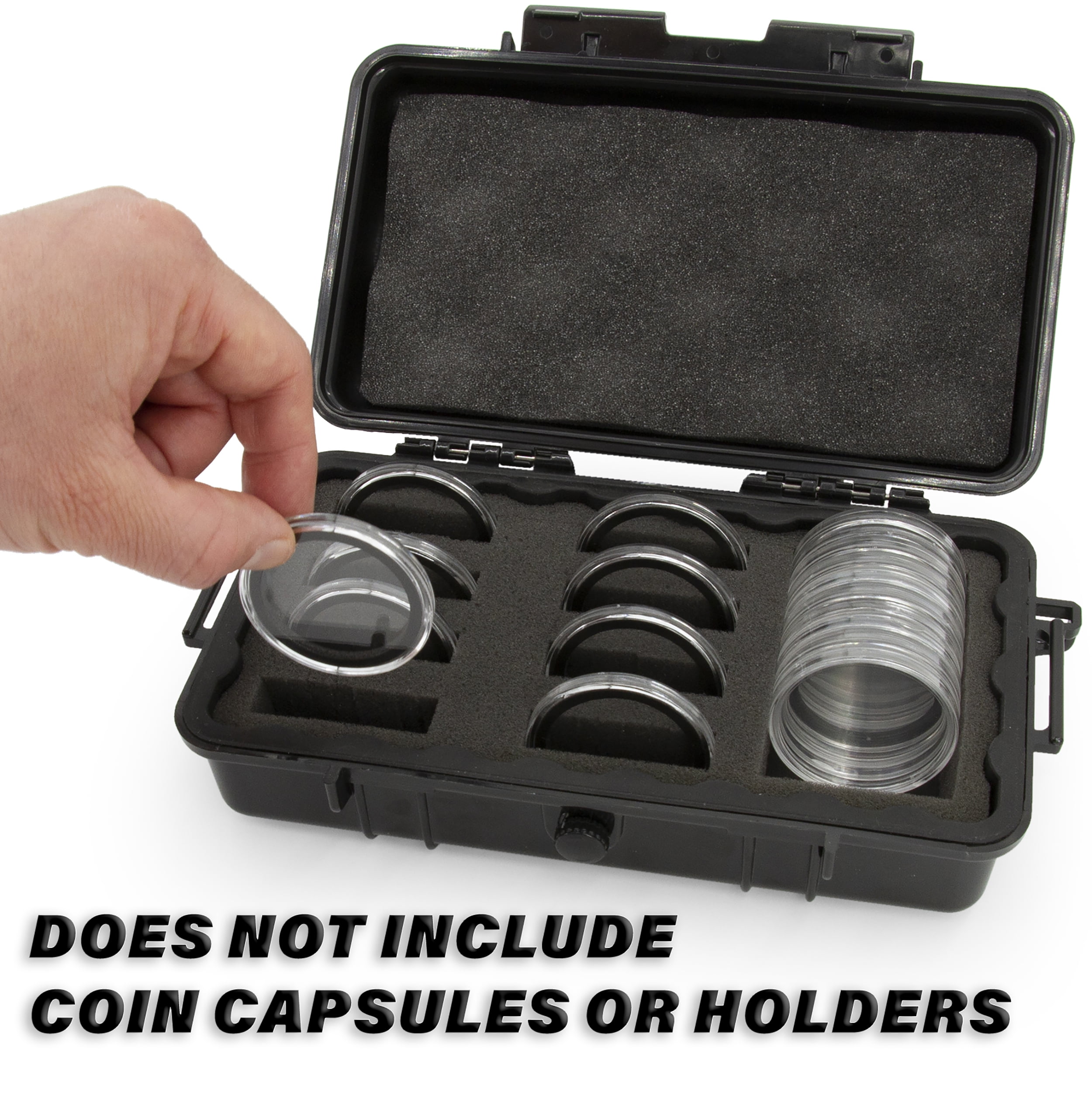 CASEMATIX Coin Collection Storage Fits 30+ Coin Holder Capsules for Silver Dollar, American Silver Eagle and More