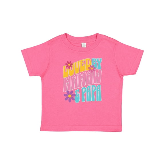 Inktastic Mamaw and Papaw Retro Flowered Girls Baby T-Shirt