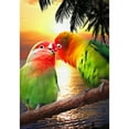 thumbnail image 2 of America Forever Summer Bird Duo Garden Flag 12.5 x 18 inches Lovebird Kissing Palm Leaves Tropical Sunset in Paradise Double Sided Seasonal Yard Outdoor Decorative Coastal Bird Garden Flag, 2 of 5