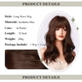 thumbnail image 3 of LinenLoon Perruque Cheveux Marron pour Femmes Perruque Longueur Épaule Ondulée Perruques Cheveux Synthétiques Usage Quotidien, 3 of 5
