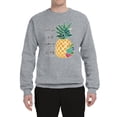 thumbnail image 2 of Wild Bobby, Pineapple Stand Tall Wear Crown And Stay Sweet Inside Arty Inspirational Pop Culture Unisex Crewneck Graphic Sweatshirt, Heather Grey, Medium, 2 of 3