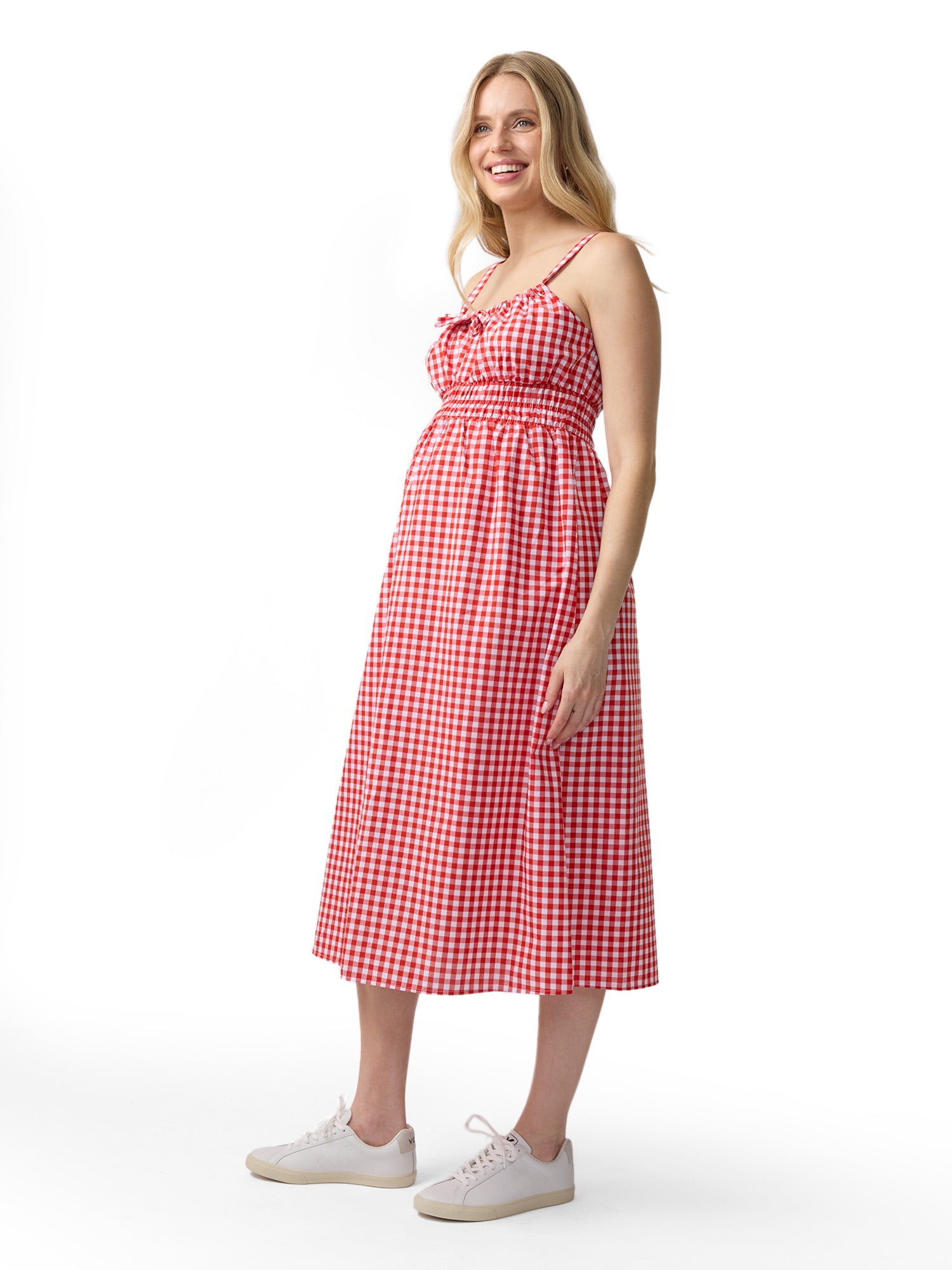 Ingrid & Isabel For Every Belly Women's Maternity Gingham Woven Dress, Size S-XXL