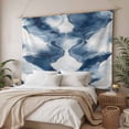 thumbnail image 3 of Blue White Wave Abstract Tapestry for Bedroom Wall Hanging Tapestry, Artwork Modern Waves Ceiling Backdrop Tapestries Poster Blanket Wall Decor for Teens Room Living Room Dorm 59" x 90", 3 of 8