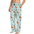 thumbnail image 3 of Mens Pajama Pants - Soft Sleep & Lounge Pants for Men, Cartoon Cute Rabbit Radish_A Cuteness Casual PJ Bottoms Pants with Pockets, 3 of 5