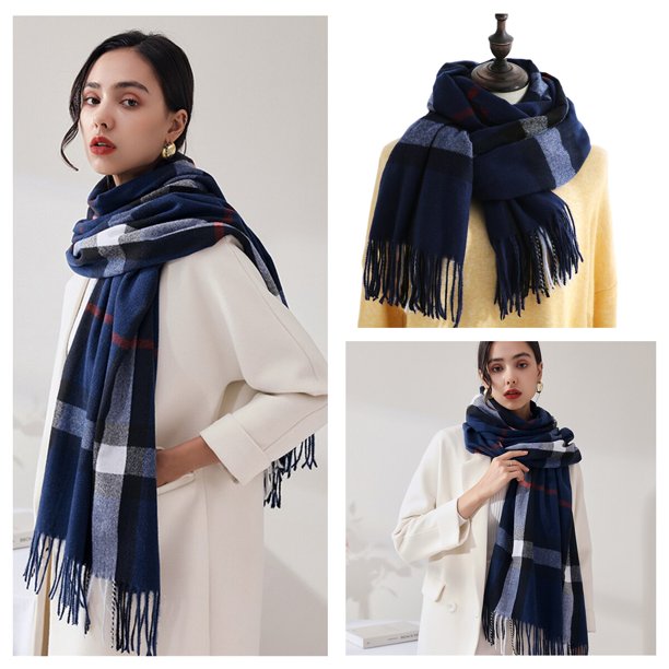 Bufanda de Cachemira para mujer, manta grande, chal clásico a cuadros, envoltura suave y cálida, otoño e invierno, venta al por mayor Fivean unisex