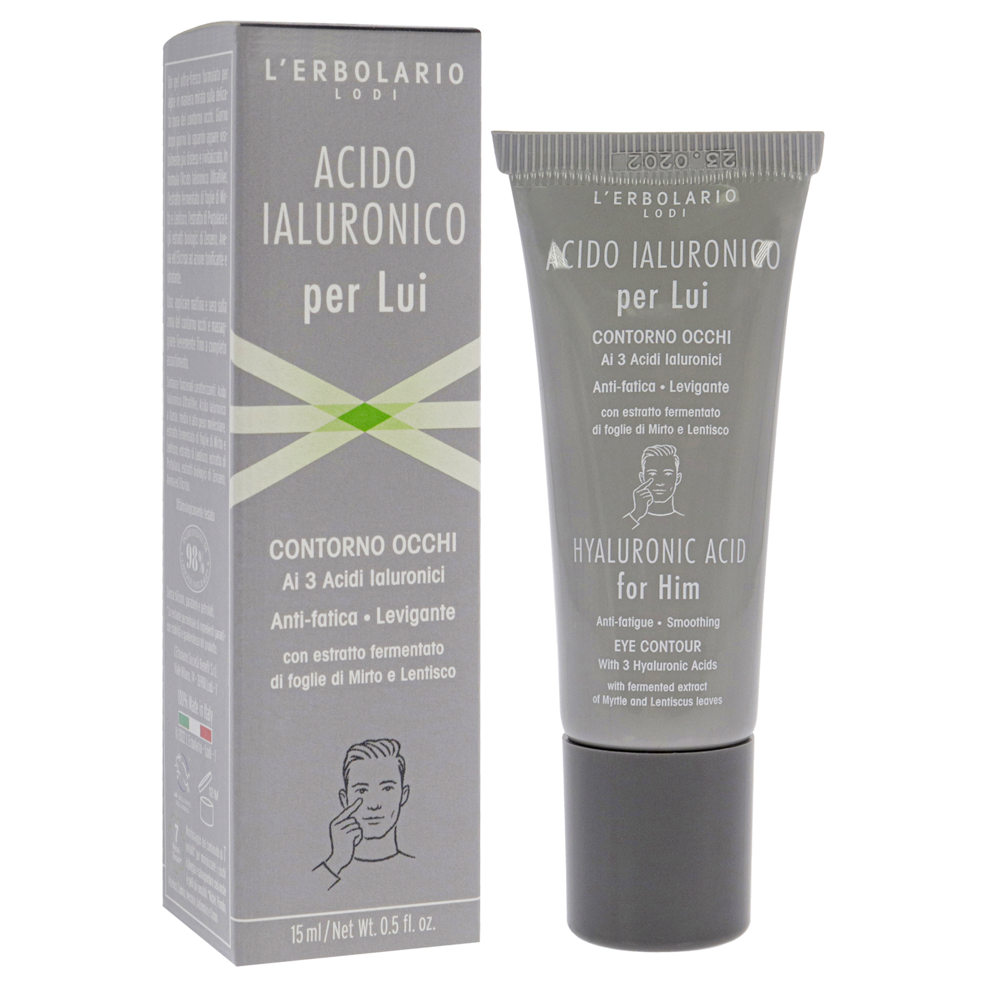 LErbolario Hyaluronic Acid Anti-Fatigue Smoothing Eye Contour , 0.5 oz Gel