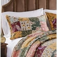 thumbnail image 5 of Greenland Home Fashions Antique Chic 100% Cotton Authentic Patchwork Quilted Pillow Sham, Standard, 5 of 5