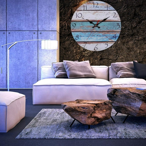 Round Wall Clock Arabic Numerals, Wall Clock Vintage Clock Quartz Hanging Clock Bar Decoration Large Silent Wall Clock Analog for Home Office Nursery Room Wall Decor