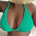 thumbnail image 2 of JJHGVB Bikini Top Bathing Suit Tops Triangle Bag Plus Size Beach Bikini Large Backless Swimsuit Top For Women Swim Suit Tops Push Up Swim Top Green L, 2 of 8