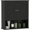 thumbnail image 1 of Kleankin Farmhouse Bathroom Wall Cabinet, Medicine Cabinet with Open Shelf, 1 of 10
