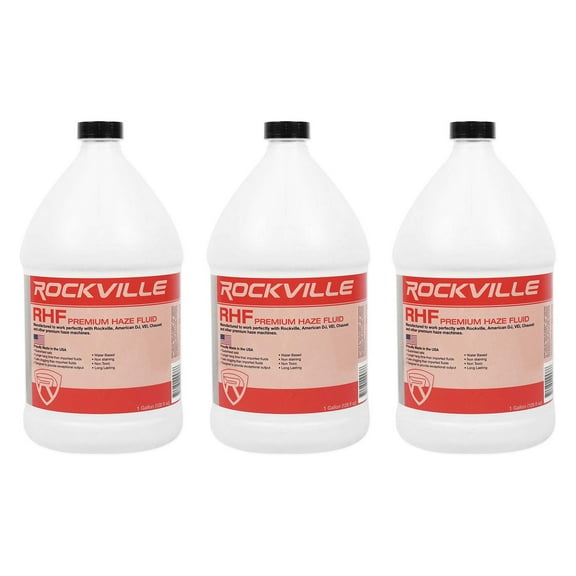 (3) Gallons Rockville RHF Water-Based Haze Machine Fluid Juice No-Clog