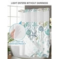 thumbnail image 6 of No Hook Shower Curtain with Snap-in Liner, Ocean Coastal Waterproof Fabric Bathroom Curtains, Nautical Starfish Conch Seashells Coral Bath Curtains & Mesh Top Window Stand Up Stall Standard 72''x72'', 6 of 9