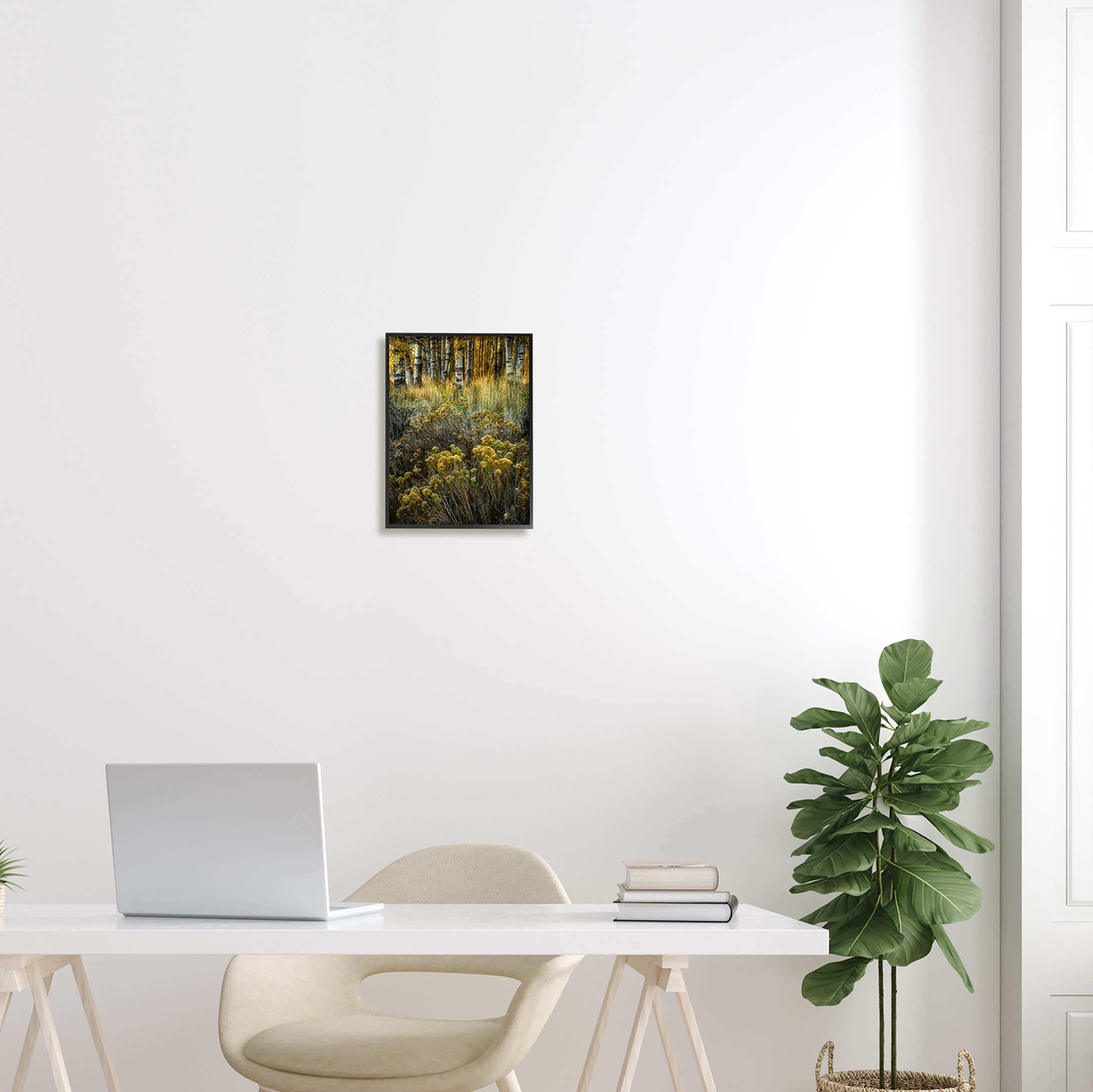 Stupell Industries Woodland Wildlife Plants Yellow Blossoms Photograph Black Framed Art Print Wall Art, Design by David Lorenz