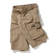 thumbnail image 5 of QQAMB Men Cargo Shorts Elastic Waist Cotton Solid Color Casual Outdoor Cargo Shorts with Multi-pocket Button Zipper Khaki 2XL, 5 of 8