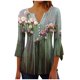 thumbnail image 2 of Ichuanyi liquidación de mujeres en v-cutleck 3/4 camisas de túnica floral estampada camisas básicas de verano blusa plisada ICHUANYI WER202308243156, 2 of 5