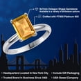 thumbnail image 2 of Gem Stone King PLAT-900 Platinum Yellow Citrine Engagement Ring for Women | 2.33 Cttw | Octagon 9X7MM | Gemstone November Birthstone | Size 6, 2 of 6