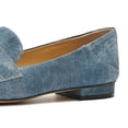 thumbnail image 4 of YDN Women Chic Square Closed Toe Slip On Loafer Flats Block Low Heel Pumps Office Outfit Walking Dressy Shoes Size 11 Denim Blue, 4 of 4