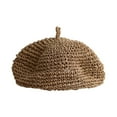 thumbnail image 4 of SikaFu Breda Hat Female Spring And Summer New Hat Straw Editor Beileo Hat Retro Literary And Version Of Pure Color Painter Hat, 4 of 8