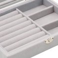 thumbnail image 4 of kurtrusly Stackable Jewelry Tray Multipurpose Portable Velvet for Rings Earring Bangle Gray 7.87 Inchx5.91 Inchx1.89 Inch 1Set, 4 of 6