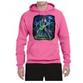 thumbnail image 2 of Rocking out Skeleton Playing Guitar | Mens Halloween Hooded Sweatshirt Graphic Hoodie, Neon Pink, 2XL, 2 of 3