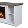 thumbnail image 4 of Real Flame Tramore 62" Coastal Wood Slim Electric Fireplace TV Stand in White, 4 of 16