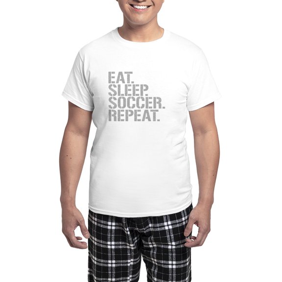 CafePress - Eat Sleep Soccer Repeat Pajamas - Men's Light Loose Fit Cotton Pajama Set