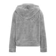 thumbnail image 6 of Enjoytime Winter Jackets for Women Solid Color Long Sleeve Hooded Zip Up Coat Fall Warm Casual Outerwear with Pockets, 6 of 7