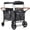 Grey, variant on Track Seven Wagon Stroller for 4 Kids, Heavy-Duty 4 Seater Folding Quad Wagon with 5-Point Harness, Removable Sun Canopy & Snack Tray, All-Terrain PU Wheels, Adjustable Handles & Storage Basket,Black