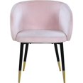 thumbnail image 3 of Meridian Furniture Chaise de Salle à Manger en Velours Rose, 3 of 5