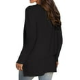 thumbnail image 2 of Gubotare Womens Long Sleeve Shirts Womens Tops Casual Long Sleeve Shirts with Kangaroo Pocket Side Split,Black L, 2 of 5