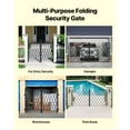 thumbnail image 6 of VEVOR Double Folding Security Gate, Lockable Scissor Gate with 360° Swivel Casters, Outdoor Barricade Steel Retractable Gates, for Entry Security, Garage, Warehouse & Pool, 125.98 x 63.19 in (W x H), 6 of 9