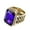 Gold Black Blue, variant on Men's Stainless Steel Vintage Wedding Promise Engagement Ring with Big Stone Gold Black Orange Size 7