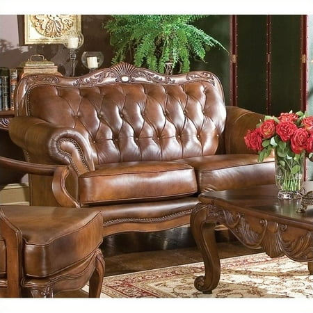 Tri Tone Leather Loveseat - Coaster Company Victoria Collection 62