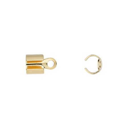 

Cord end fold-over gold-plated steel 7x6mm 5.5mm inside diameter. Sold per pkg of 20.