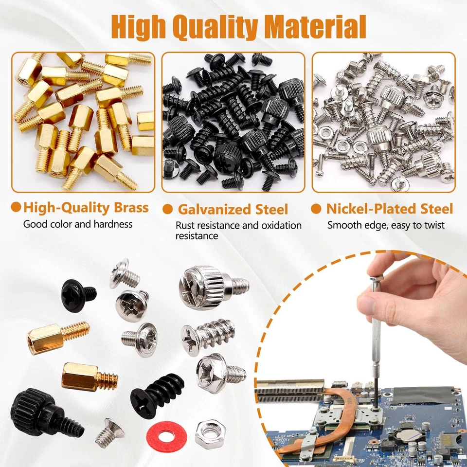 PRIME - 502Pcs Computer Screw Assortment Kit Motherboard Standoffs Screws Laptop Scre...