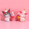 thumbnail image 3 of Figuras de Anime Sanrio, juguetes de dibujos animados Kawaii, Kuromi MyMelody, Kitty, límite de Navidad, regalo de cumpleaños, coche, decoración, niña, 6 unidades por juego, 3 of 4
