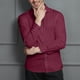 thumbnail image 5 of Blusa y camisa de manga larga con cuello vuelto para hombre, informal, con botones, lisa, de manga larga, transpirable, de poliéster, 5 of 6