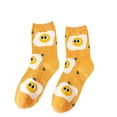 thumbnail image 2 of LJEFF Women's Cute Crew Socks, Breathable Spring and Fall 3D Fried Egg Design Cotton Casual Socks Yellow, 2 of 4