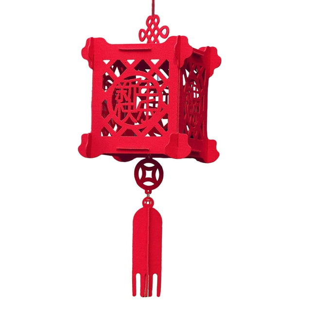simhoa Chinese Lantern Blessing New Year Lantern for Celebration Home Hanging Decor C