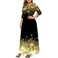 thumbnail image 3 of LilyLLL Plus Size Womens 3/4 Sleeve Kaftan Long Dress Cut Out Printed Sundress, 3 of 4